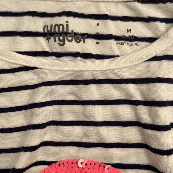 Rumi and Ryder sequin ice cream cone navy and white striped dress with pockets - Picture 6 of 7